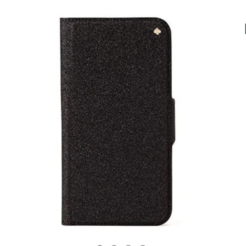 Kate Spade New York Black Glitter Wrap Folio Black iPhone XS Folio Case